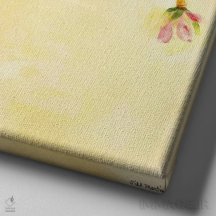 تابلو دکوراتیو آواز پرنده ۴ اثر جیل مارتین - نمای نزدیک بافت بوم