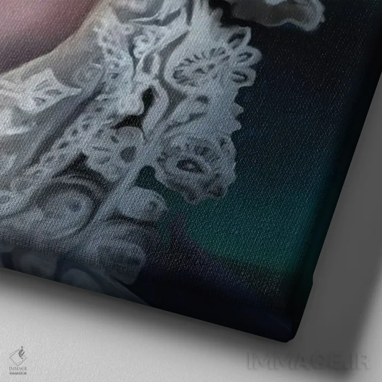 تابلو دکوراتیو کیهانی اثر جولیانا لوومر - نمای نزدیک بافت بوم