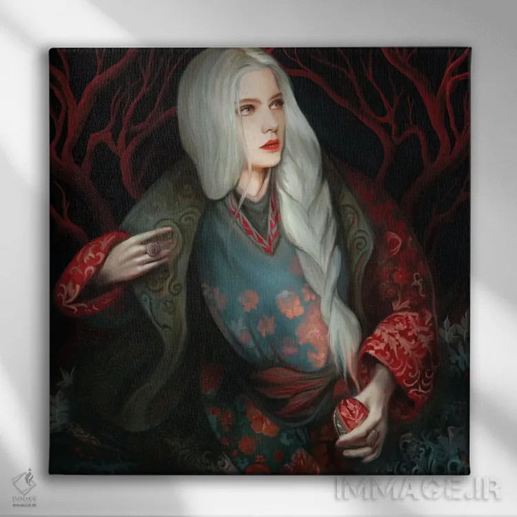 تابلو دکوراتیو سفید برفی اثر جولیانا لوومر - نمای روبهرو روی دیوار