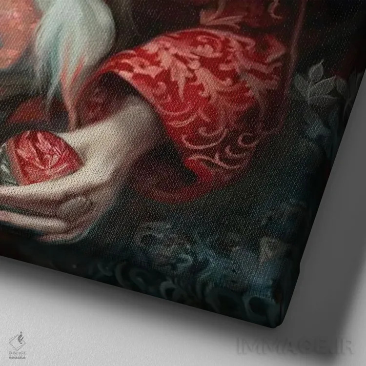 تابلو دکوراتیو سفید برفی اثر جولیانا لوومر - نمای نزدیک بافت بوم