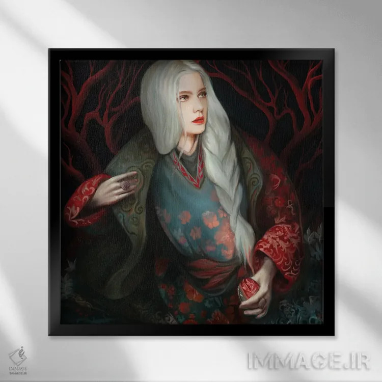 تابلو دکوراتیو سفید برفی اثر جولیانا لوومر - نمای قابدار مشکی