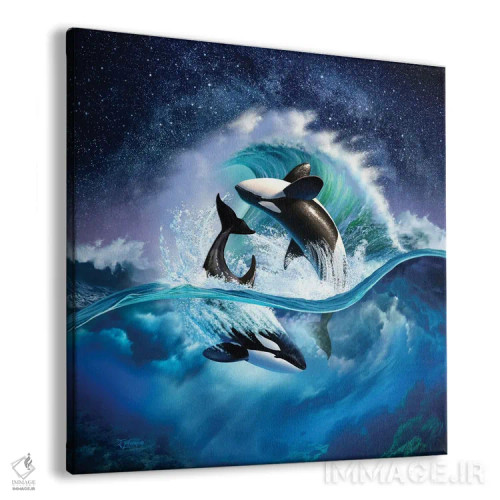 تابلو دکوراتیو موج نهنگ قاتل اثر جری لوفارو - نمای پرسپکتیو محصول