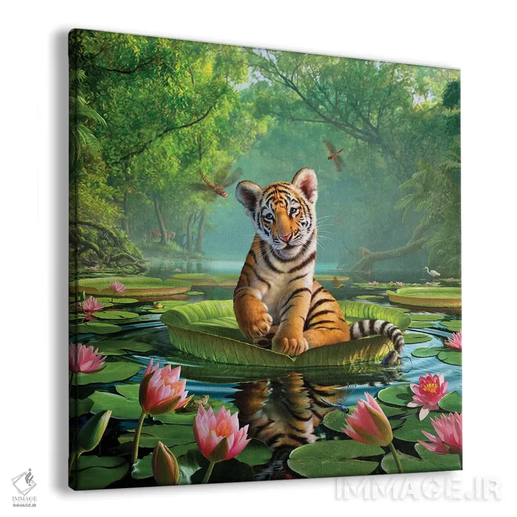 تابلو دکوراتیو سوسن ببر اثر جری لوفارو - نمای پرسپکتیو محصول