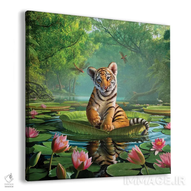 تابلو دکوراتیو سوسن ببر اثر جری لوفارو - نمای پرسپکتیو محصول