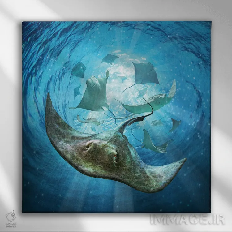 تابلو دکوراتیو مارماهیان اثر جری لوفارو - نمای روبهرو روی دیوار