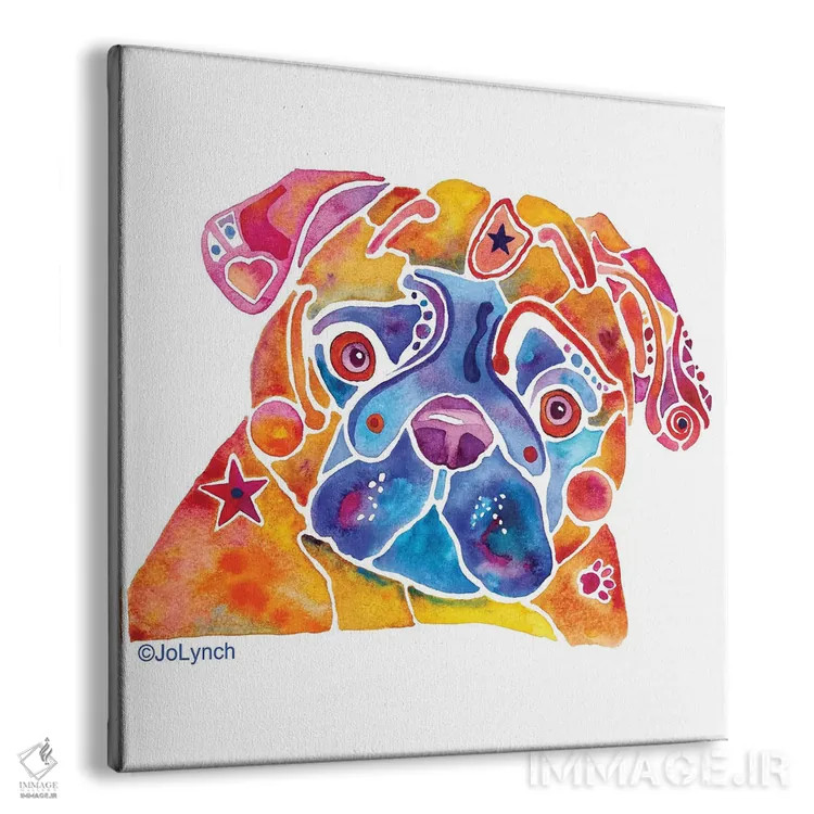 تابلو دکوراتیو سگ پاگ خیالی اثر جو لینچ - نمای پرسپکتیو محصول