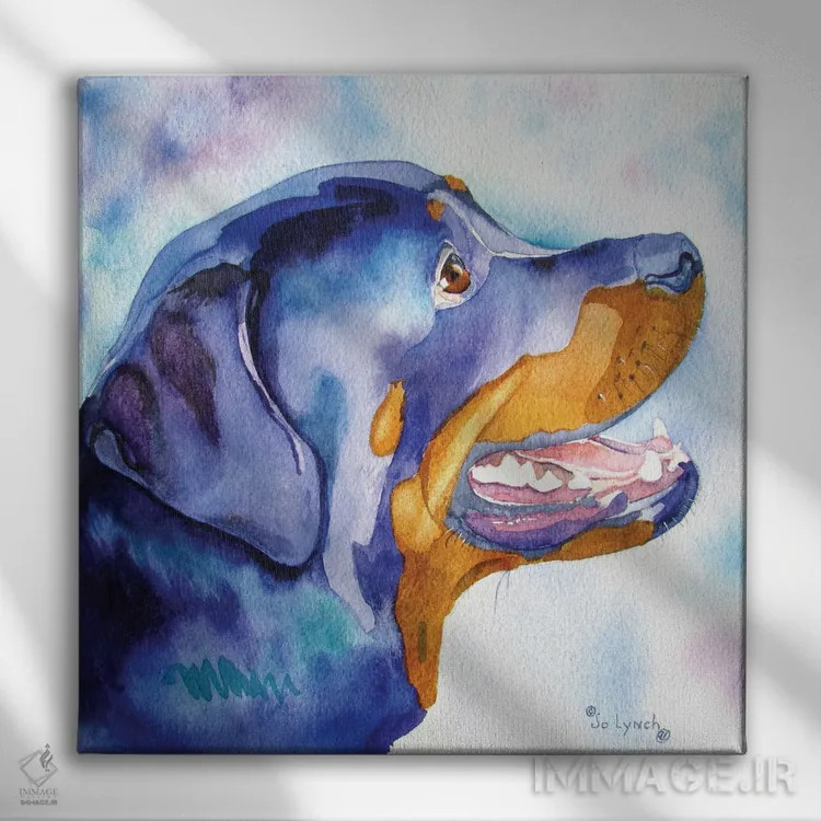 تابلو دکوراتیو بلوز راتویلر اثر جو لینچ - نمای روبهرو روی دیوار