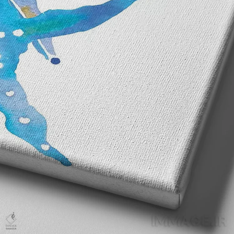 تابلو دکوراتیو سه ستاره دریایی و یک صدف شنی اثر جو لینچ - نمای نزدیک بافت بوم