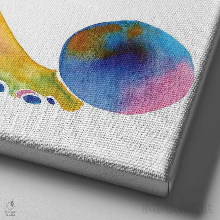 تابلو دکوراتیو توله سگ پاگل اثر جو لینچ - نمای نزدیک بافت بوم