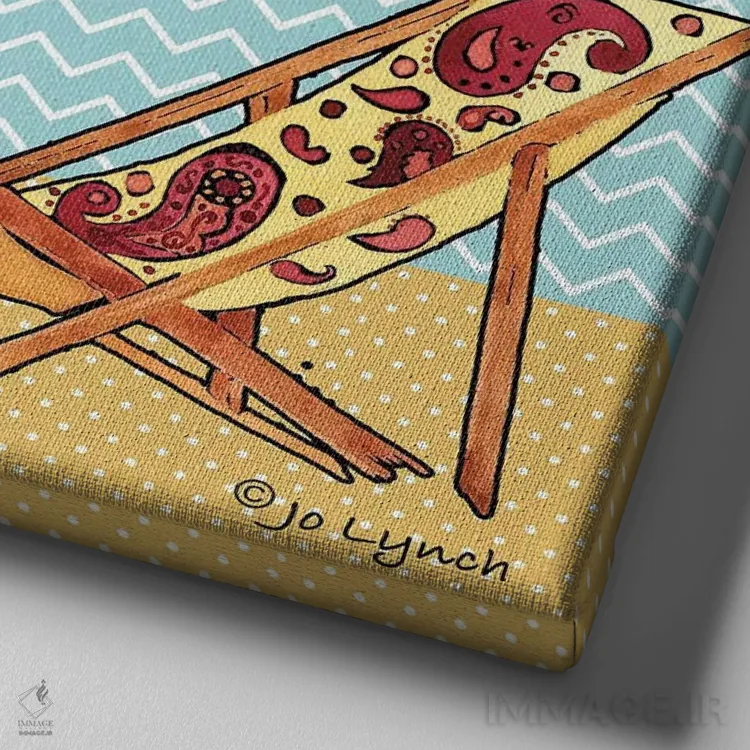 تابلو دکوراتیو زمان موج سواری اثر جو لینچ - نمای نزدیک بافت بوم