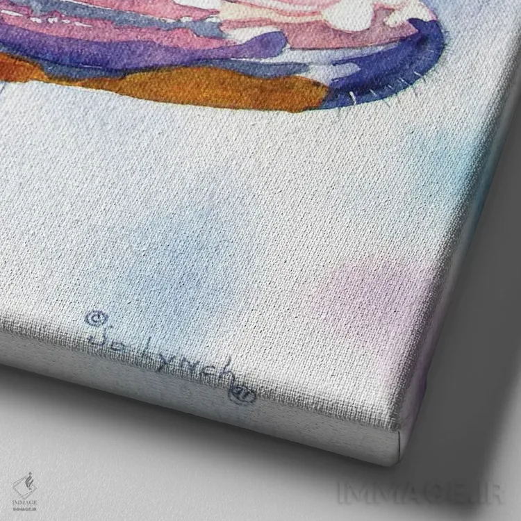 تابلو دکوراتیو بلوز راتویلر اثر جو لینچ - نمای نزدیک بافت بوم