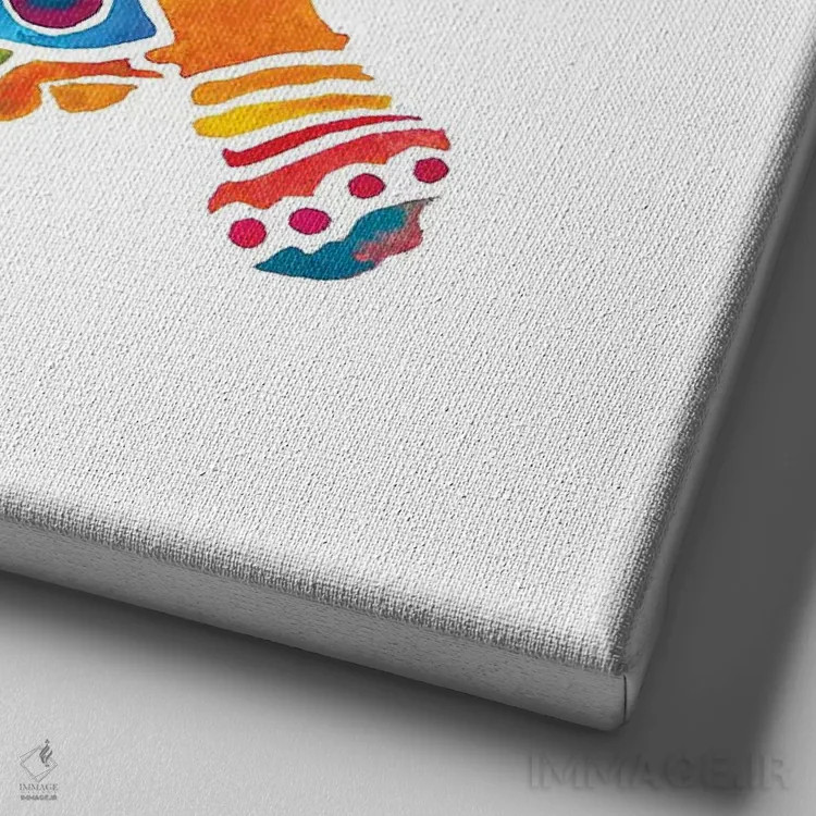 تابلو دکوراتیو سگ بیلی باست هوند روی زمینه سفید اثر جو لینچ - نمای نزدیک بافت بوم