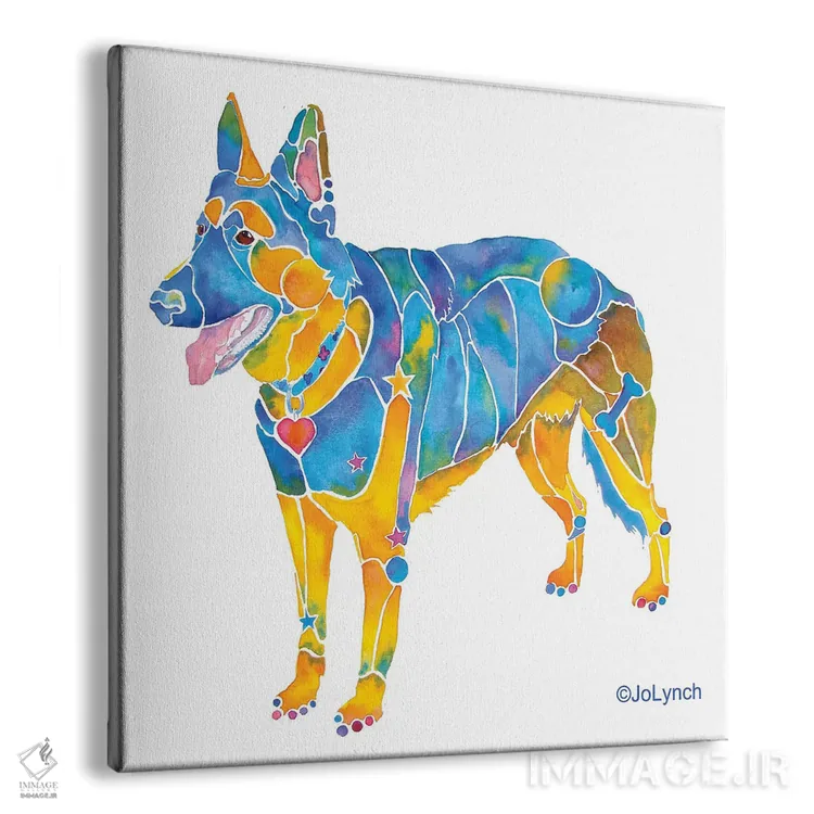 تابلو دکوراتیو سگ ژرمن شپرد دو اثر جو لینچ - نمای پرسپکتیو محصول