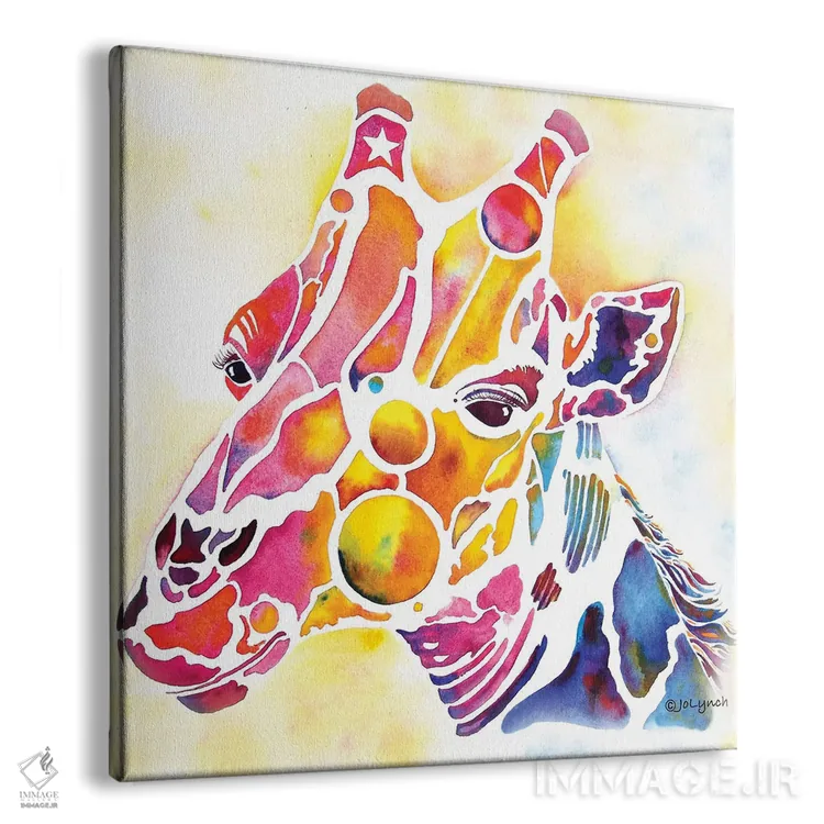 تابلو دکوراتیو زرافه وحشی اثر جو لینچ - نمای پرسپکتیو محصول