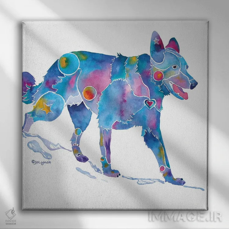 تابلو دکوراتیو سگ ژرمن شپرد اثر جو لینچ - نمای روبهرو روی دیوار