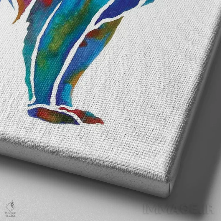 تابلو دکوراتیو سگ شکاری بورزوی اثر جو لینچ - نمای نزدیک بافت بوم