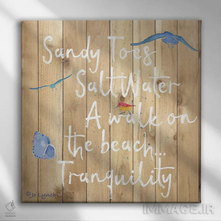 تابلوی ساحل قدم زدن در ساحل اثر جو لینچ - نمای روبهرو روی دیوار