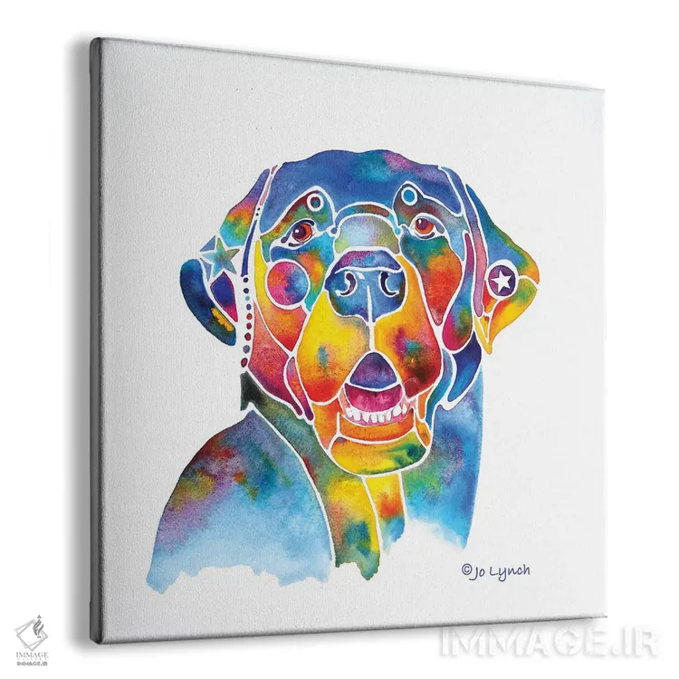 تابلو دکوراتیو لابرادور سیاه اثر جو لینچ - نمای پرسپکتیو محصول