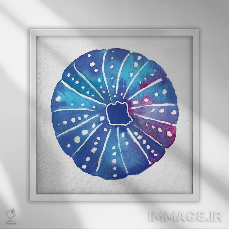 تابلو دکوراتیو صدف و توتیای دریایی شماره یک اثر جو لینچ - نمای قابدار سفید