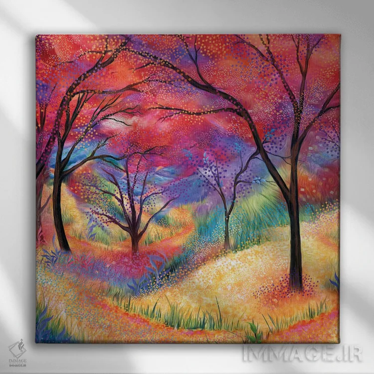 تابلو دکوراتیو پارک پر زرق وبرق اثر جولیز - نمای روبهرو روی دیوار