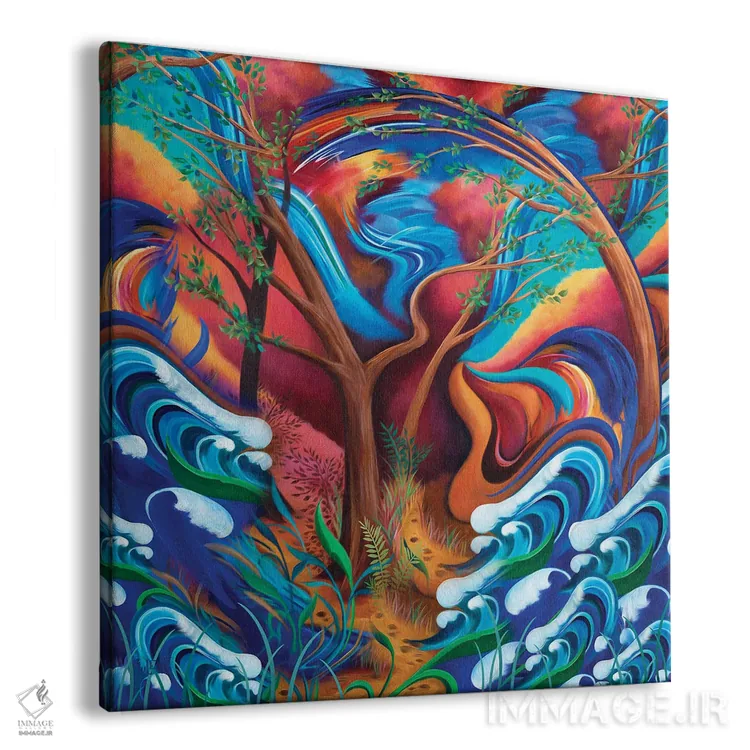 تابلو انتزاعی رویای ساحلی اثر جولیز - نمای پرسپکتیو محصول