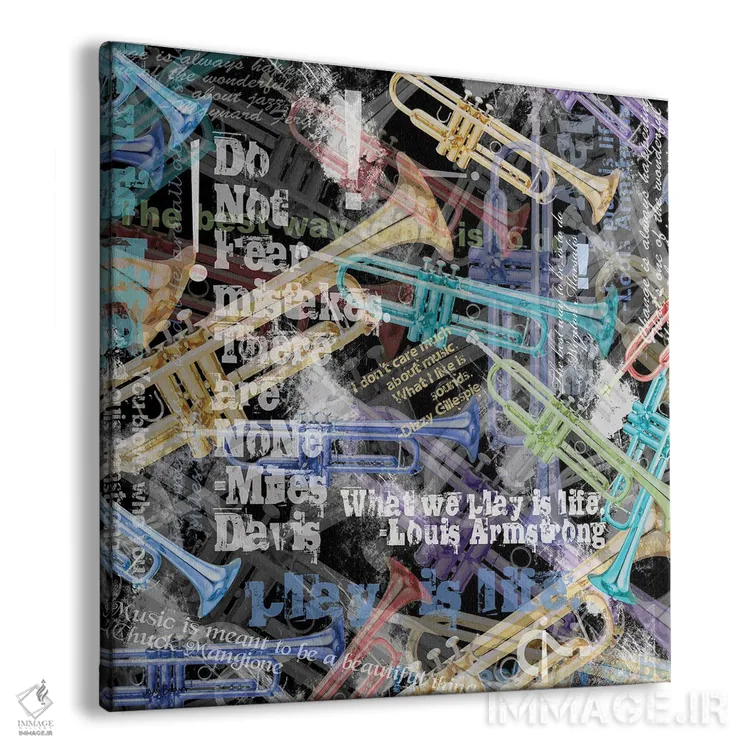 تابلو دکوراتیو نقل قول های ترومپت اثر جولیز - نمای پرسپکتیو محصول