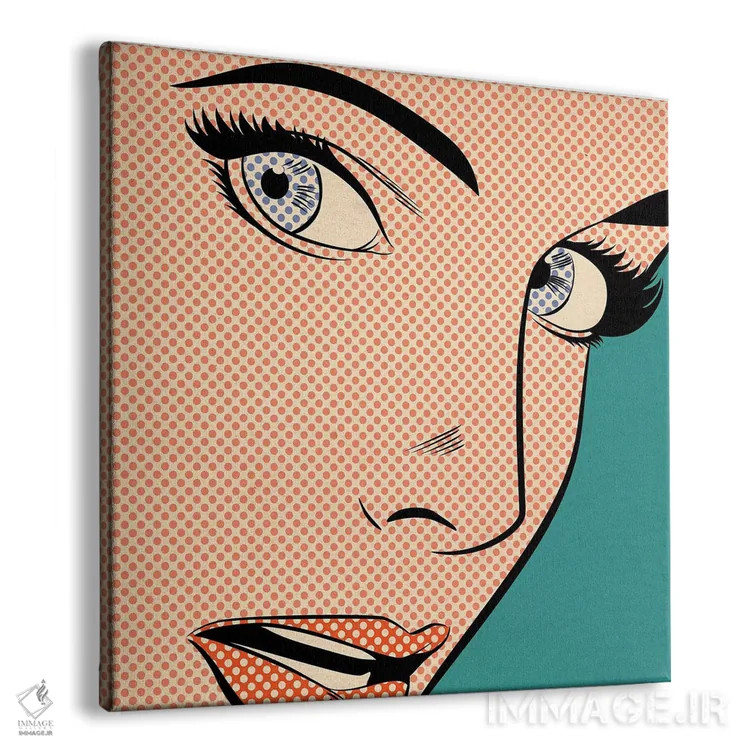 تابلو دکوراتیو زن پاپ آرت اثر جوزف مک درموت - نمای پرسپکتیو محصول