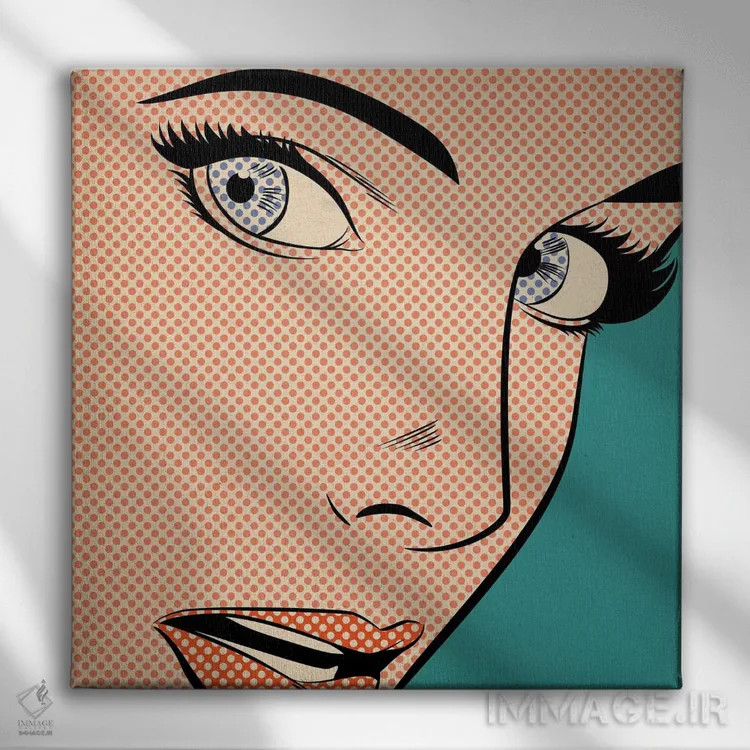 تابلو دکوراتیو زن پاپ آرت اثر جوزف مک درموت - نمای روبهرو روی دیوار