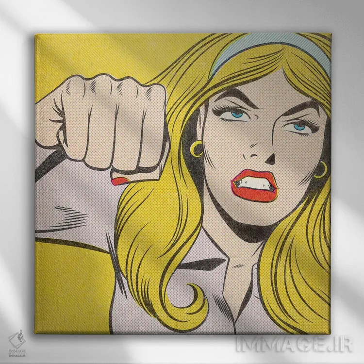 تابلو دکوراتیو زن مشت زن اثر جوزف مک درموت - نمای روبهرو روی دیوار