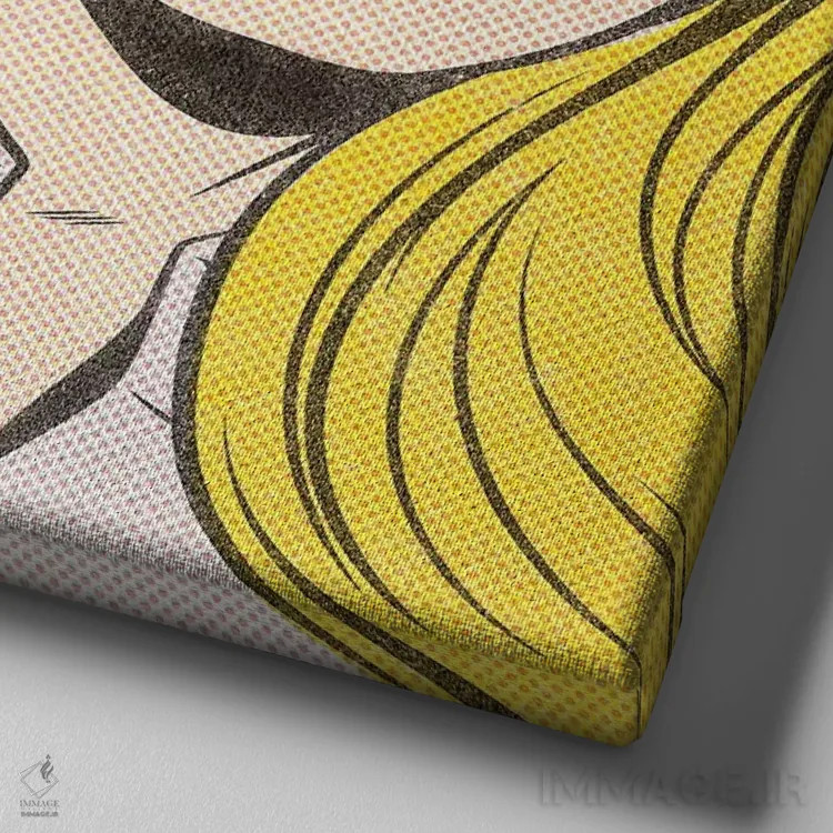 تابلو دکوراتیو زن مشت زن اثر جوزف مک درموت - نمای نزدیک بافت بوم