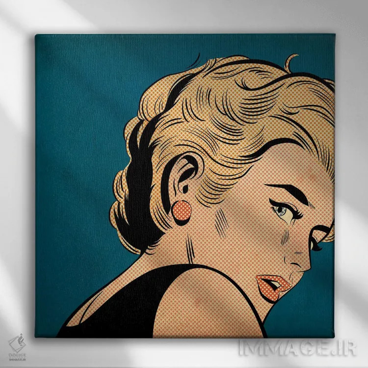 تابلو دکوراتیو دختر با گوشواره قرمز اثر جوزف مک درموت - نمای روبهرو روی دیوار