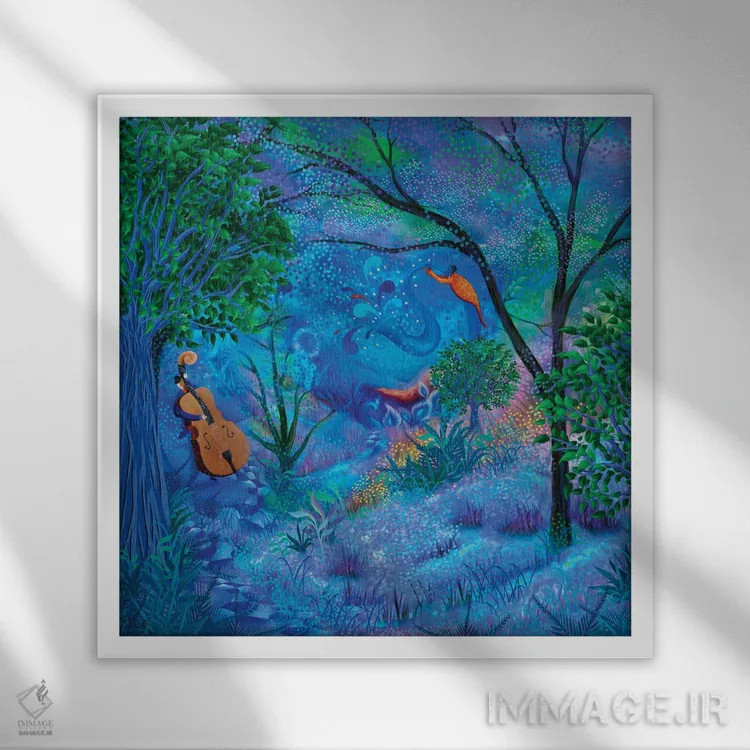 تابلو دکوراتیو شیپور خود را با صدای بلند بنواز اثر جولیز - نمای قابدار سفید