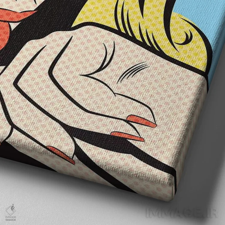 تابلو دکوراتیو زن گریان اثر جوزف مک درموت - نمای نزدیک بافت بوم