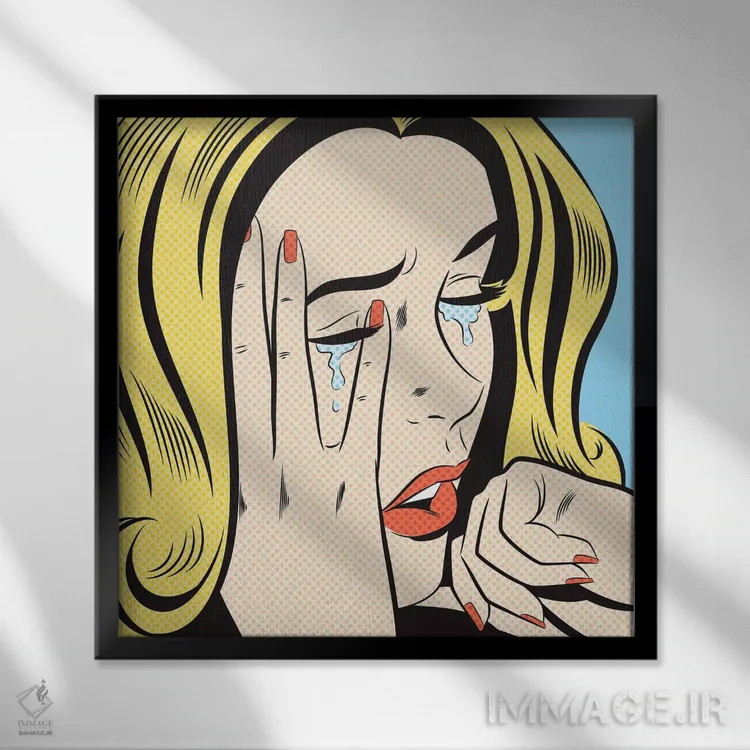 تابلو دکوراتیو زن گریان اثر جوزف مک درموت - نمای قابدار مشکی