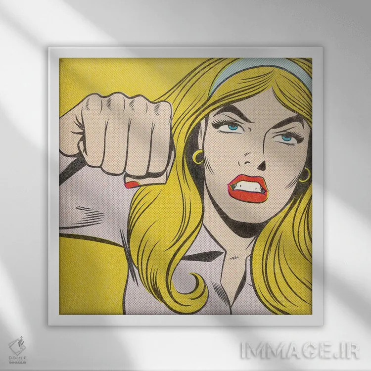 تابلو دکوراتیو زن مشت زن اثر جوزف مک درموت - نمای قابدار سفید