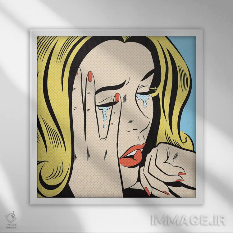 تابلو دکوراتیو زن گریان اثر جوزف مک درموت - نمای قابدار سفید