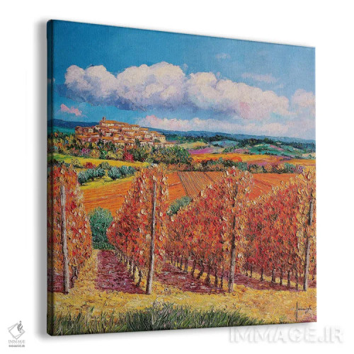 تابلو دکوراتیو تاکستان ها در پاییز اثر ژان-مارک یانیاچیک - نمای پرسپکتیو محصول