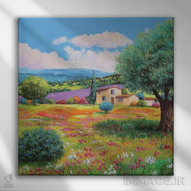 تابلو دکوراتیو گل های وحشی اثر ژان-مارک یانیاچیک - نمای روبهرو روی دیوار