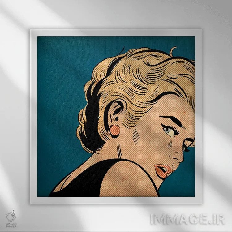 تابلو دکوراتیو دختر با گوشواره قرمز اثر جوزف مک درموت - نمای قابدار سفید