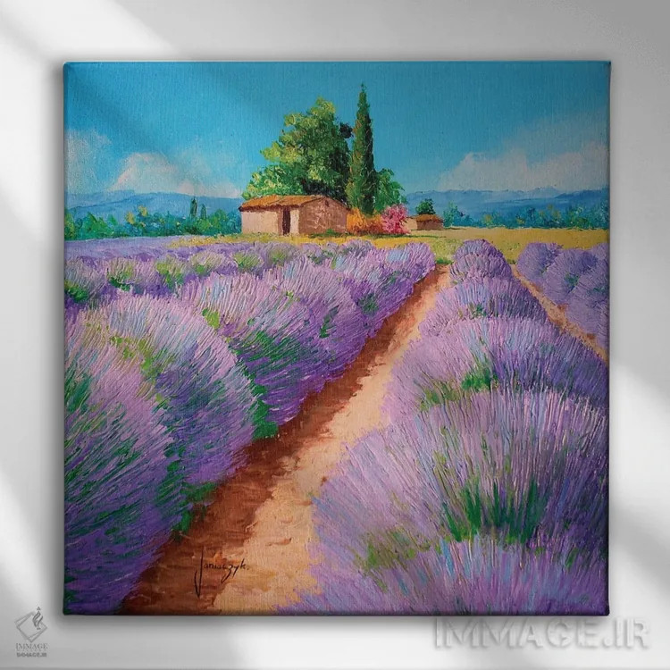 تابلو دکوراتیو عطر اسطوخودوس اثر ژان-مارک یانیاچیک - نمای روبهرو روی دیوار