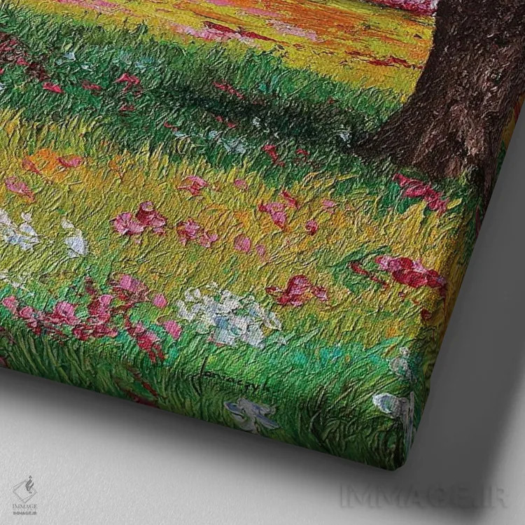 تابلو دکوراتیو گل های وحشی اثر ژان-مارک یانیاچیک - نمای نزدیک بافت بوم