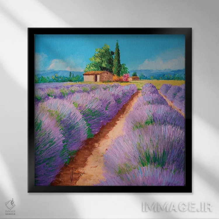 تابلو دکوراتیو عطر اسطوخودوس اثر ژان-مارک یانیاچیک - نمای قابدار مشکی