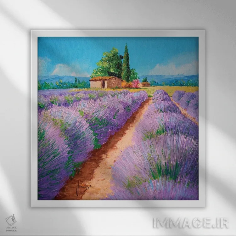 تابلو دکوراتیو عطر اسطوخودوس اثر ژان-مارک یانیاچیک - نمای قابدار سفید