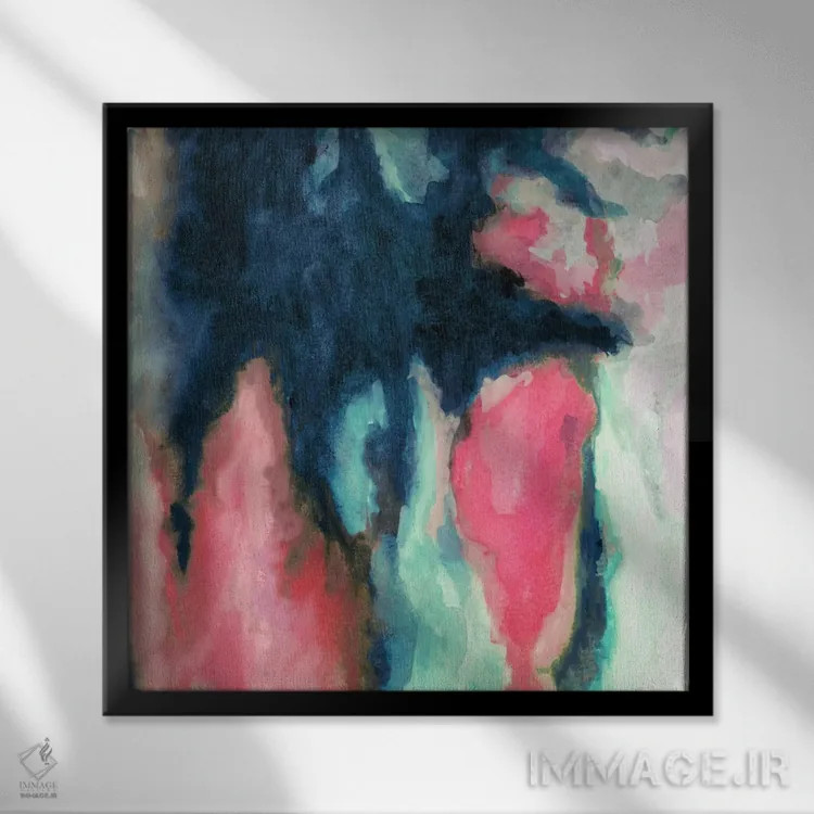 تابلو انتزاعی سایه خورشید اثر ژاکلین مالدونادو - نمای قابدار مشکی