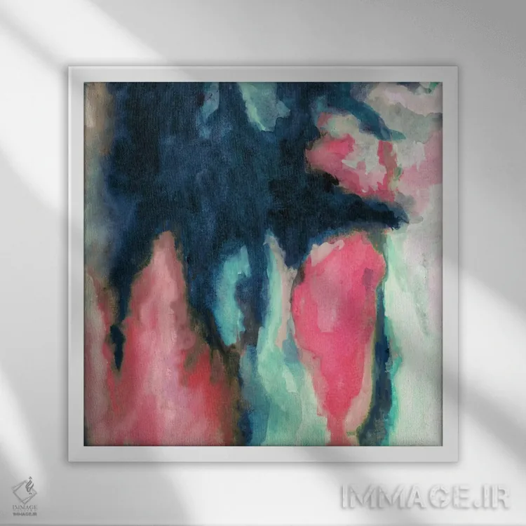 تابلو انتزاعی سایه خورشید اثر ژاکلین مالدونادو - نمای قابدار سفید