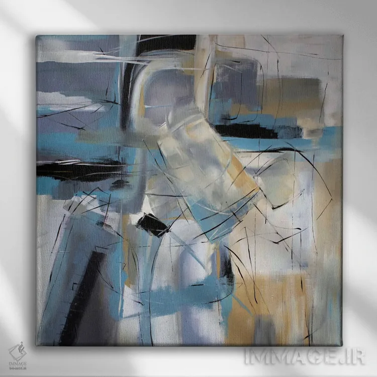 تابلو انتزاعی استراحت اثر جین ام. رابینسون - نمای روبهرو روی دیوار