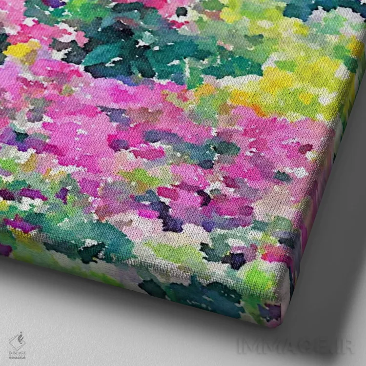 تابلو مدرن باغ مخفی اثر ژاکلین مالدونادو - نمای نزدیک بافت بوم