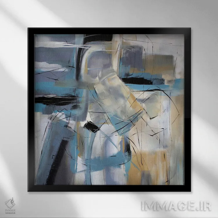 تابلو انتزاعی استراحت اثر جین ام. رابینسون - نمای قابدار مشکی