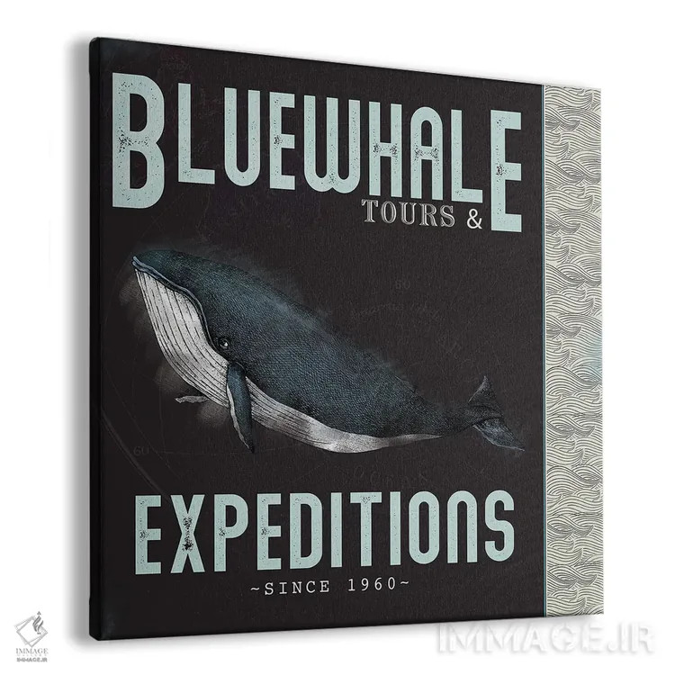 تابلو دکوراتیو تورهای نهنگ آبی اثر JMB دیزاین - نمای پرسپکتیو محصول