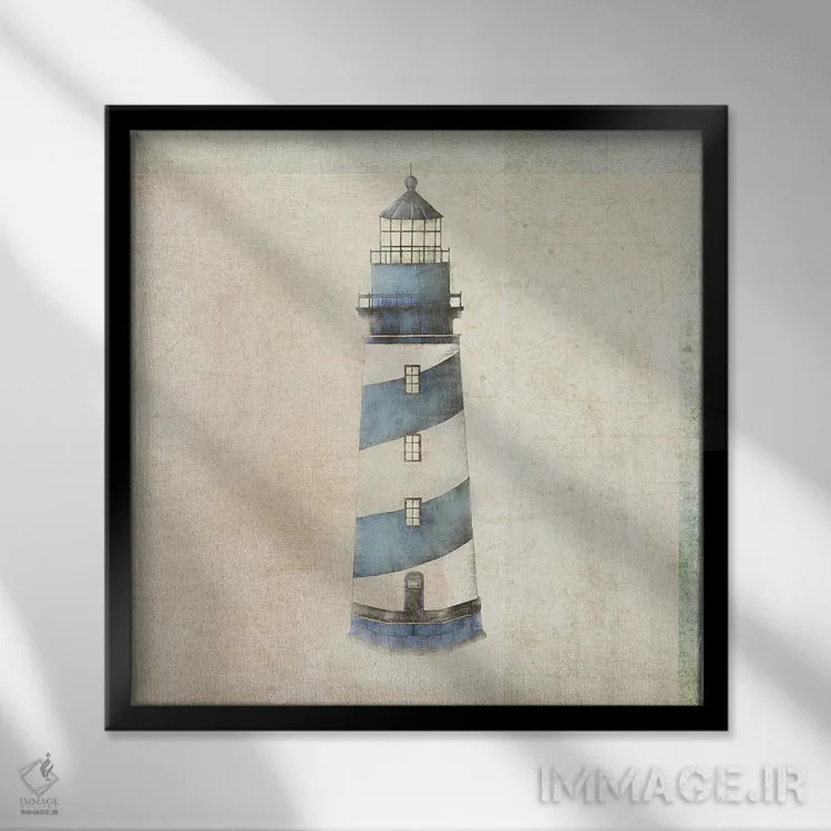 تابلو دکوراتیو فانوس دریایی اثر JMB دیزاین - نمای قابدار مشکی